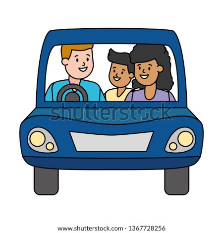 family in the car