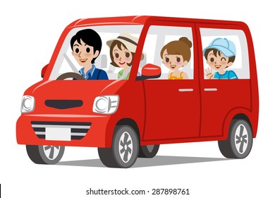 Family Car Driving -Side view