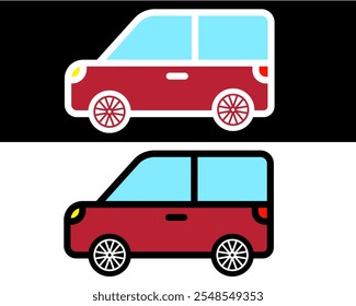 Family car illustration ideal for transportation needs, showcasing comfort, safety, and efficiency. Perfect for modern family travel