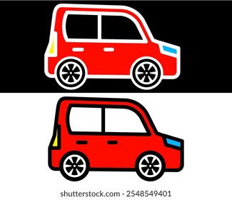 Family car illustration ideal for transportation needs, showcasing comfort, safety, and efficiency. Perfect for modern family travel