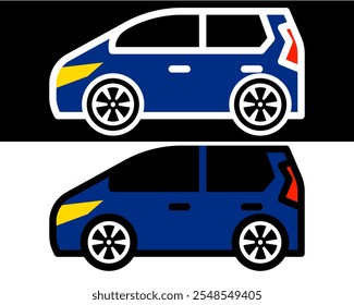 Family car illustration ideal for transportation needs, showcasing comfort, safety, and efficiency. Perfect for modern family travel