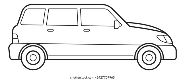  A family car in outline and vector format.