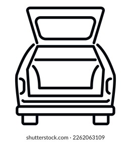 Family car trunk icon outline vector. Open vehicle. Travel bag