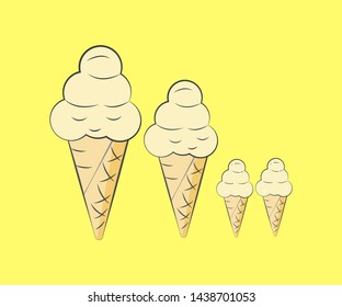 family of caramel ice cream. Dad mom and two kids.