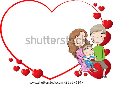  family with card border