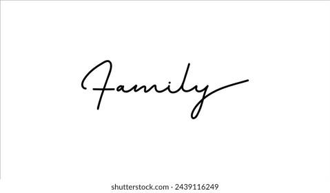 Family card. Hand drawn positive quote. Modern brush calligraphy. Isolated on white background