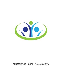 Family care and Community, network social icon logo