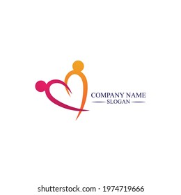 Family care infinity logo Familly illustration Logo template design