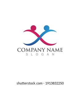 Family care infinity logo illustration Logo template design