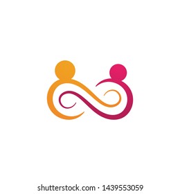 Family care infinity logo and symbol vector