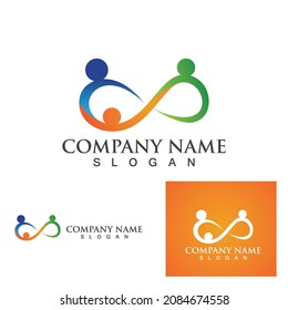 Family care infinity logo vector template