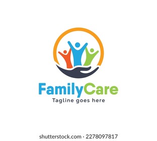 Family care logo design. People care logo template