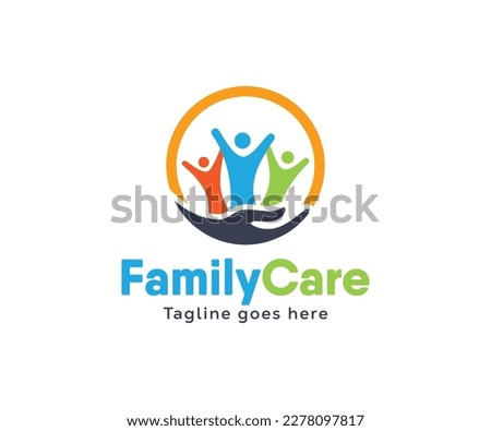 Family care logo design. People care logo template