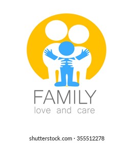 Family care logo. Love family. Family logo. Vector logo template.