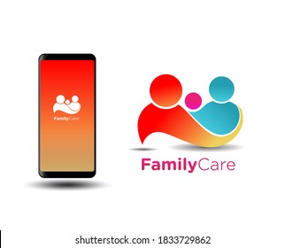 family care logo. relationship people logo design concept