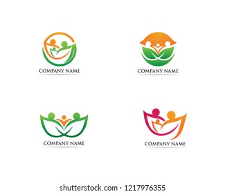 Family care logo and symbol vector