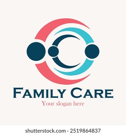 Family care logo template design vector, emblem, design concept, creative symbol, icon