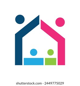 Family care logo template illustration design