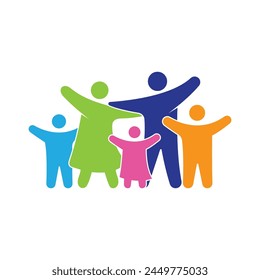 Family care logo template illustration design