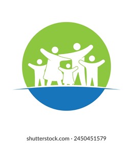 Family care logo template illustration design