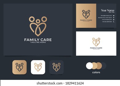 family care with love logo design and business card