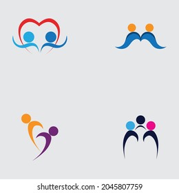 family care love logo set  and symbols illustration design