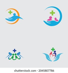 family care love logo set  and symbols illustration design