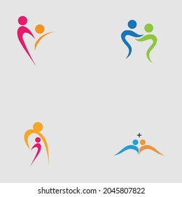 family care love logo set  and symbols illustration design