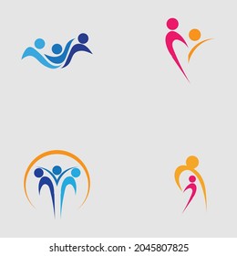 family care love logo set  and symbols illustration design