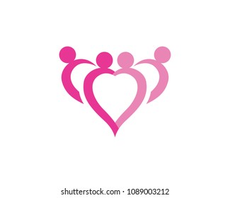 family care love logo and symbols template
