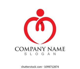 family care love logo and symbols template

