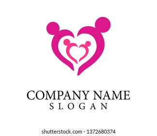 family care love logo and symbols template