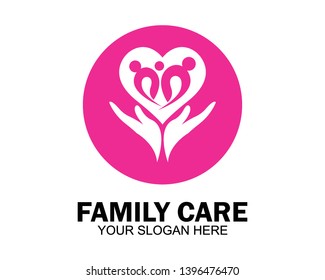 Family care love logo and symbols template