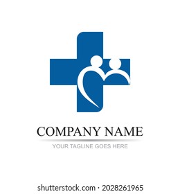 family care love logo and symbols illustration design