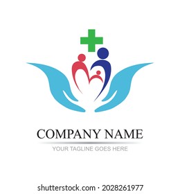 family care love logo and symbols illustration design