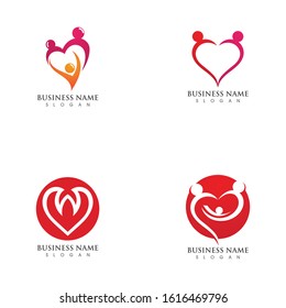 Family care Love Vector icon illustration design Template