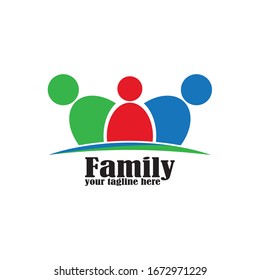 Family care protection symbol icon logo design template
