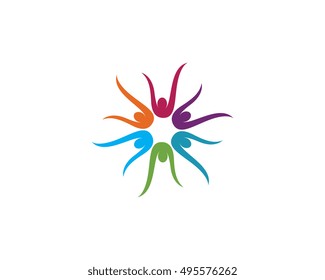 Family care protection symbol icon logo design template