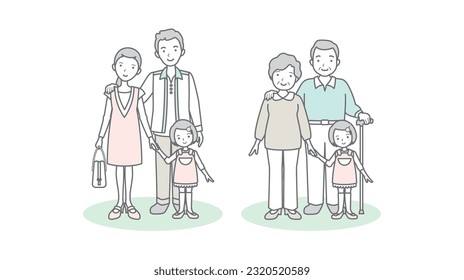 Family care vector illustration. Good family.