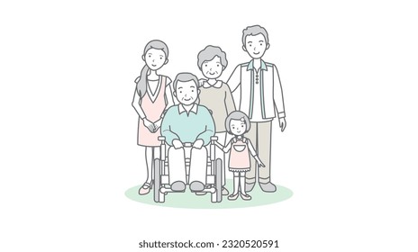 Family care vector illustration. Good family.