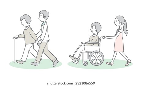 Family care vector illustration.
Good family.