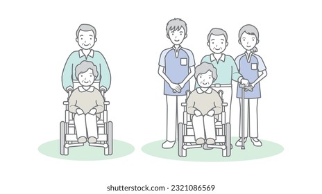 Family care vector illustration.
Good family.