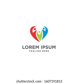 Family care vector logo stock image
