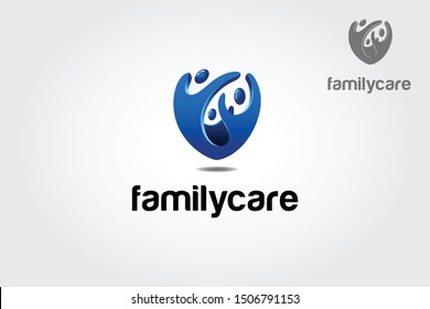 Family Care Vector Logo Template. Modern logo, simple and unique concept. This logo design for all creative business, consulting, any charity organization, social community activities, etc.