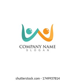 Family care w logo sign illustration vector design