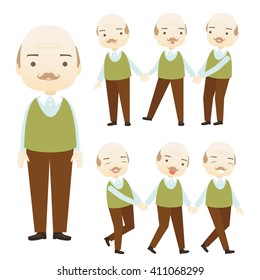 A family cartoon character variety of life and emotions acting on White background.- vector illustration