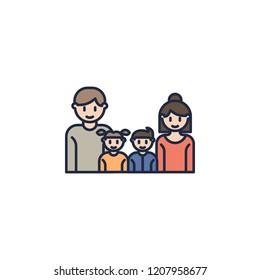 family cartoon icon. Element of family icon for mobile concept and web apps. Cartoon family icon can be used for web and mobile