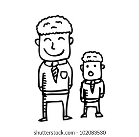 family cartoon illustration