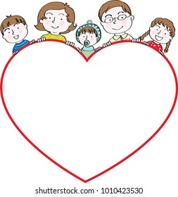 family cartoon vector background