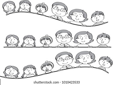 family cartoon vector background